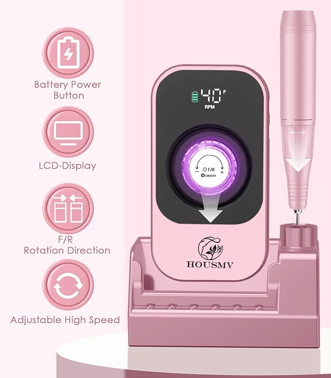 Portable Electric Nail Drill File: Professional Rechargeable E-File Machine