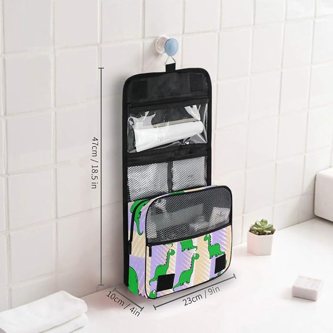 senya Hanging Travel Toiletry Bag Cute Dinosaur Kit Makeup Case Cosmetics Organizer for Men Women…