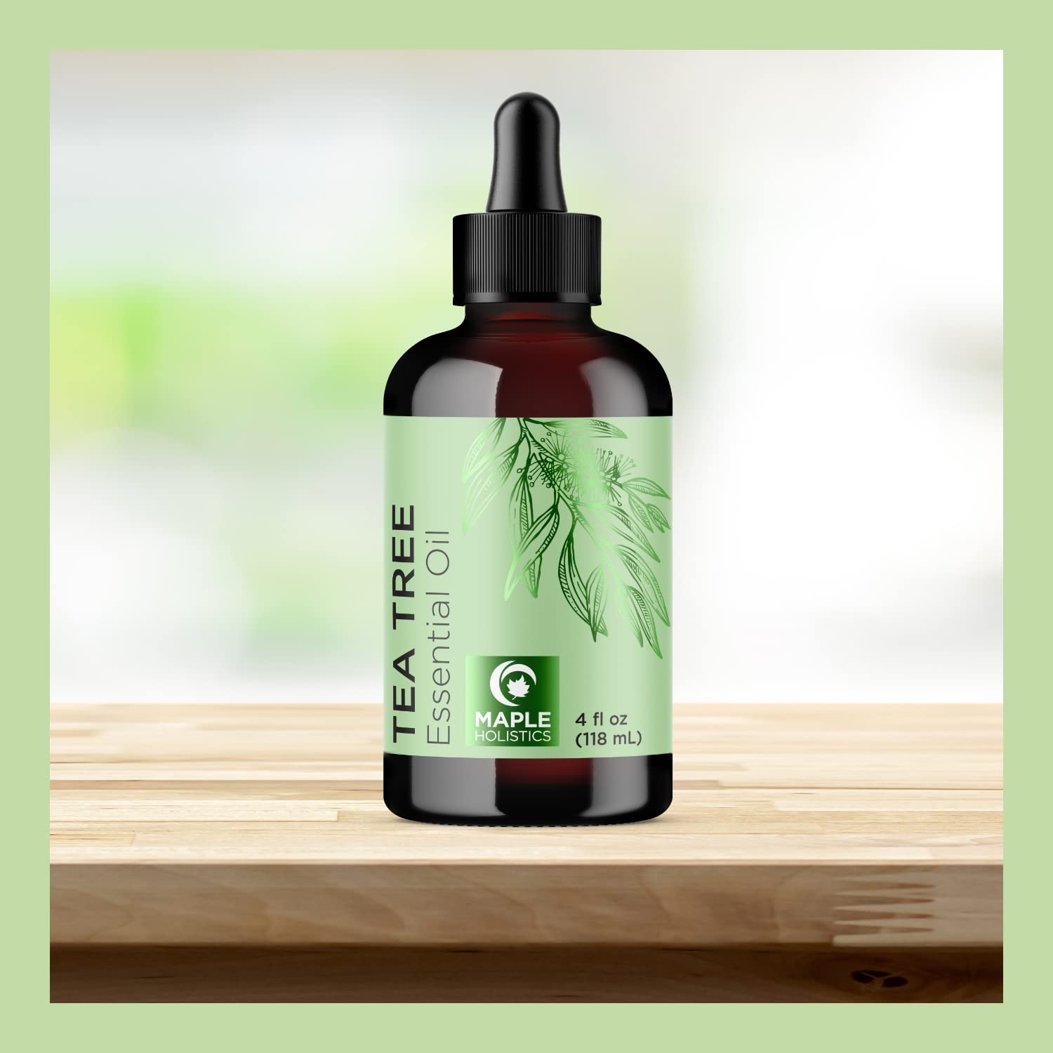 Pure Tea Tree Oil for Hair Skin and Nails - 100% Pure Undiluted Tea Tree Essential Oil with Dropper for Topical Uses Aromatherapy Diffusing and Home and Beauty DIYs - Vegan and Cruelty Free (4 Fl Oz)