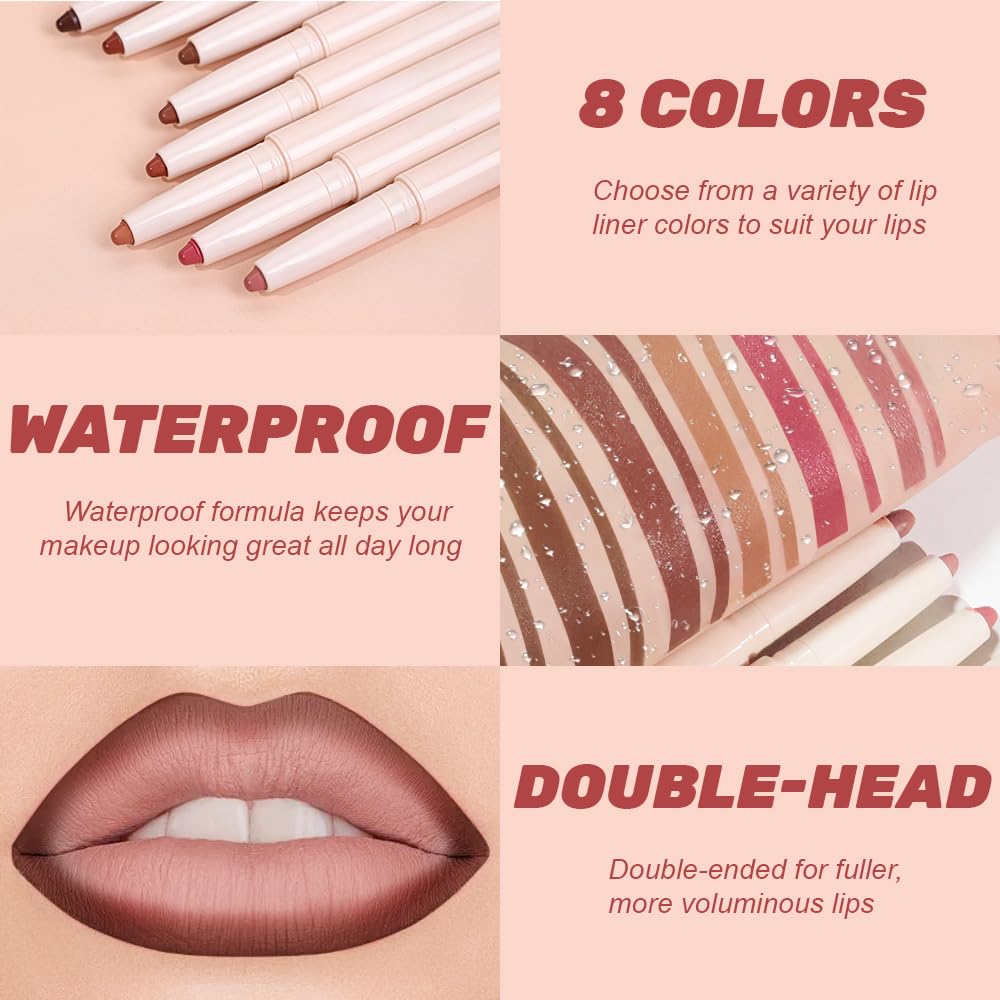 SUAKE Plump Matt Lipstick Lipliner Pencil Pack,Waterproof Crayon with Silicone Smudger for Define Contours & Sculpting Lip, Longwear Moisture Smooth Creamy Formula for Lip Makeup (04# Lunge)