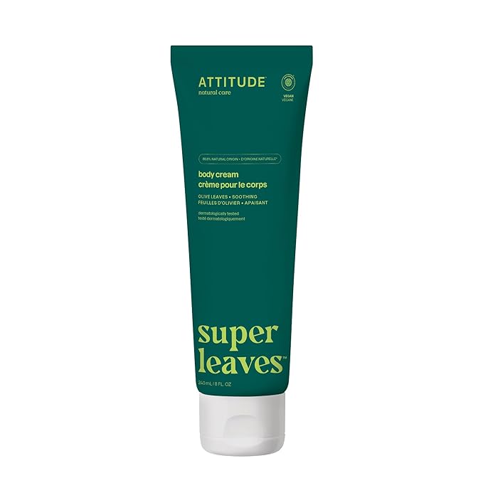 ATTITUDE Body Cream, EWG Verified Moisturizer, Vegan Moisturizing Products For Dry Skin, Dermatologically Tested, Pear & Amber Scent, 8 Fl Oz