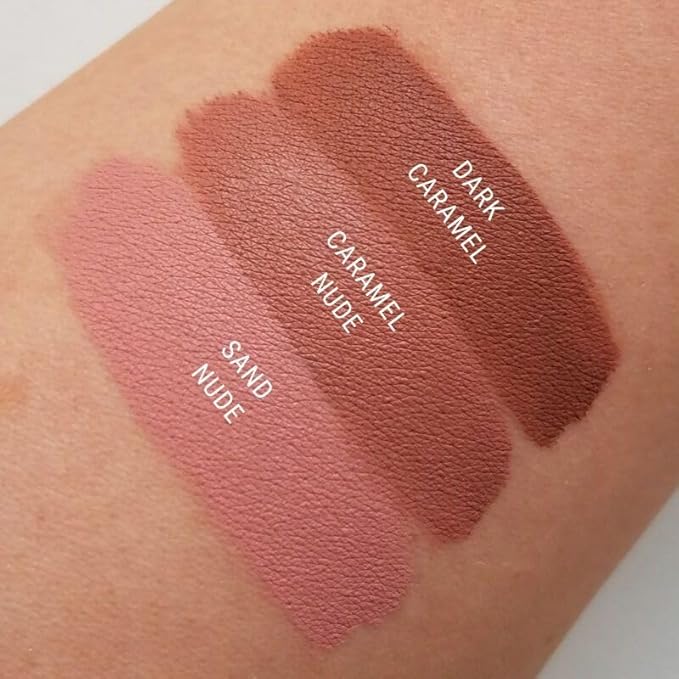 Aromi Matte Liquid Lipstick | Long-Lasting, Sand Beige Lip Color for Women, Tan Shade, Waterproof, Smudge + Transfer Proof (Caramel Nude)
