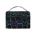 senya Travel Makeup Bags With Zipper Black Cats Pattern Cosmetic Bag Toiletry Bags Train Cases Storage Bags Portable Multifunction Case for Women Girls