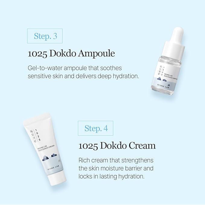 ROUND LAB 1025 Dokdo Hydrating Mini Kit 4-Step Skincare Set