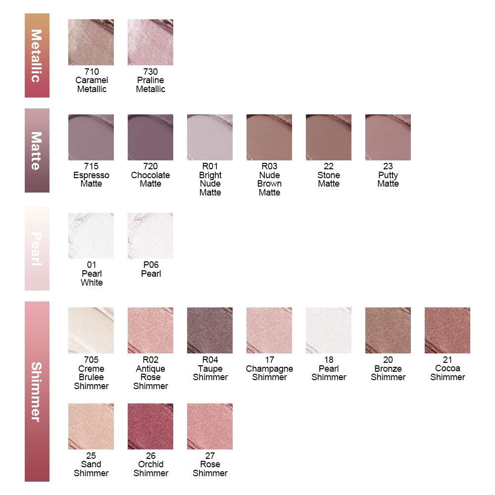 evpct Single Cream Eye Shadow Palette Pot Makeup for Older Women, Sand Shimmer Glitter Metallic Monochrome Cream to Powder Eyeshadow Palette Eye Brightener, Highly Pigmented Waterproof Blendable