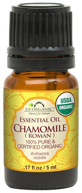 US Organic 100% Pure Chamomile (Roman) Essential Oil - USDA Certified Organic, Steam Distilled - W/Euro Dropper (More Size Variations Available) (5 ml / 1/6 fl oz)