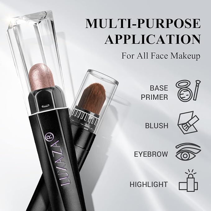 LUXAZA PRO Pink Eyeshadow Stick Makeup 6PCS Set, Light Metallic Shimmer Cream Eye Shadow Eyeliner Brightener Pencil Crayon - PINK OCEAN