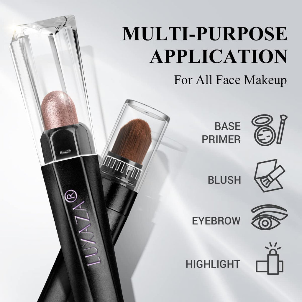 LUXAZA 6PCS Eyeshadow Stick Makeup Sets, Waterproof Champagne Shadow Stick,Metallic And Matte Shimmer Eye Shadow Pencil,Pink Eye Brightener Stick Pencil Crayon, B06-Pink Ocean