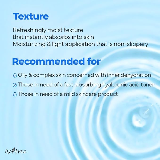ISNTREE Ultra-Low Molecular Hyaluronic Acid Toner | Korean Hydrating Toner with Hyaluronic Acid | Quick-Absorbing Facial Toner for Deep Hydration, Fragrance-Free, 10.14 fl oz