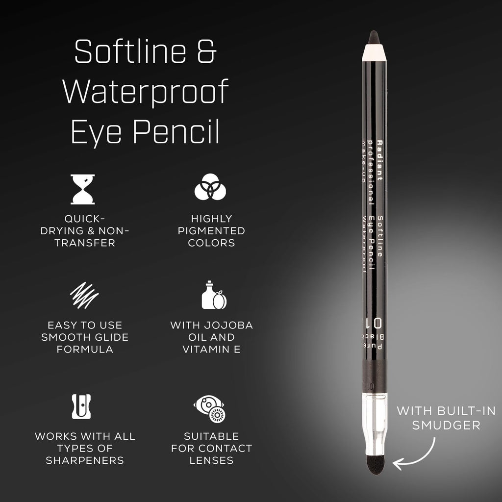 Radiant Professional Waterproof Eyeliner Pencil, 30 Smoky Black