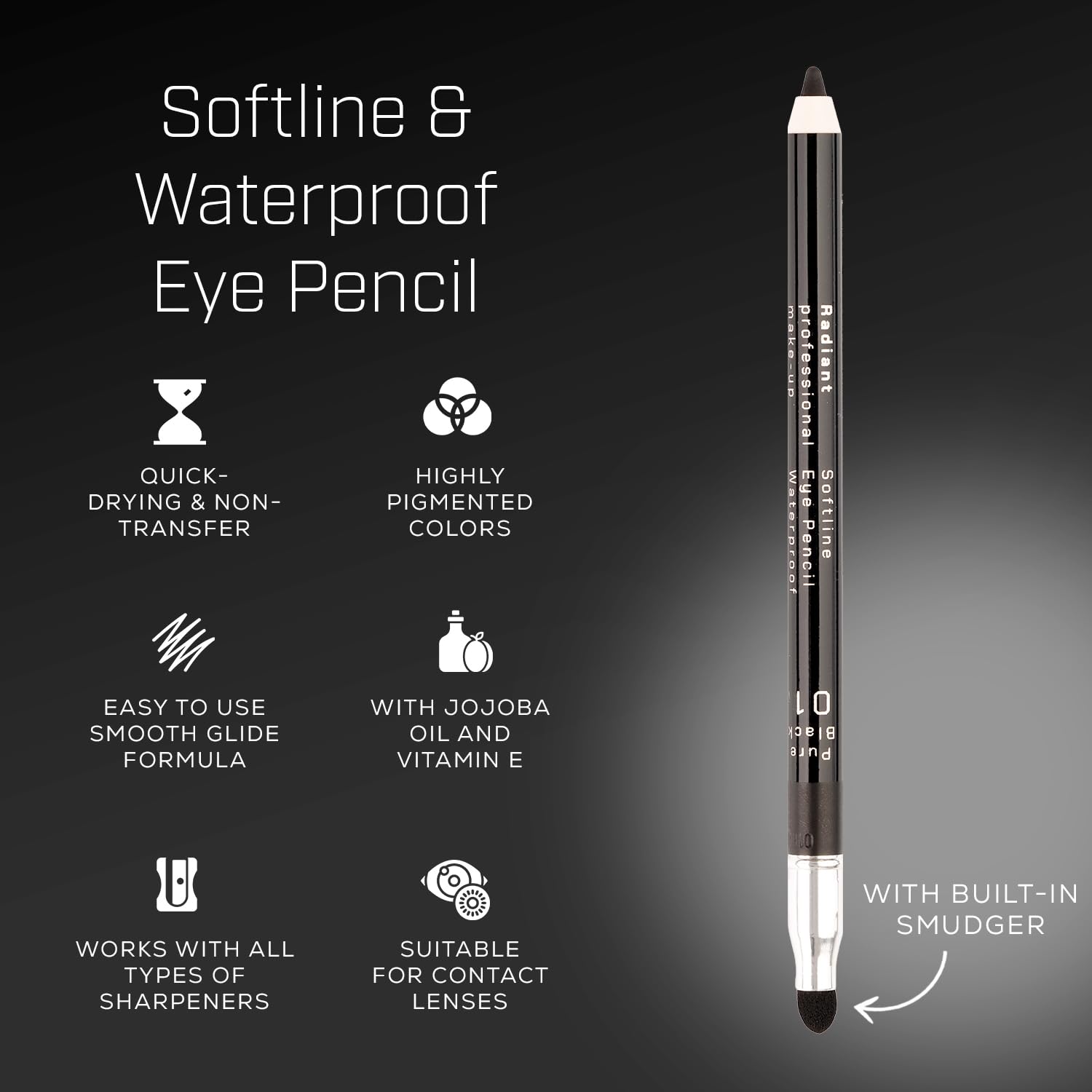 Radiant Professional Waterproof Eyeliner Pencil, 26 Blue