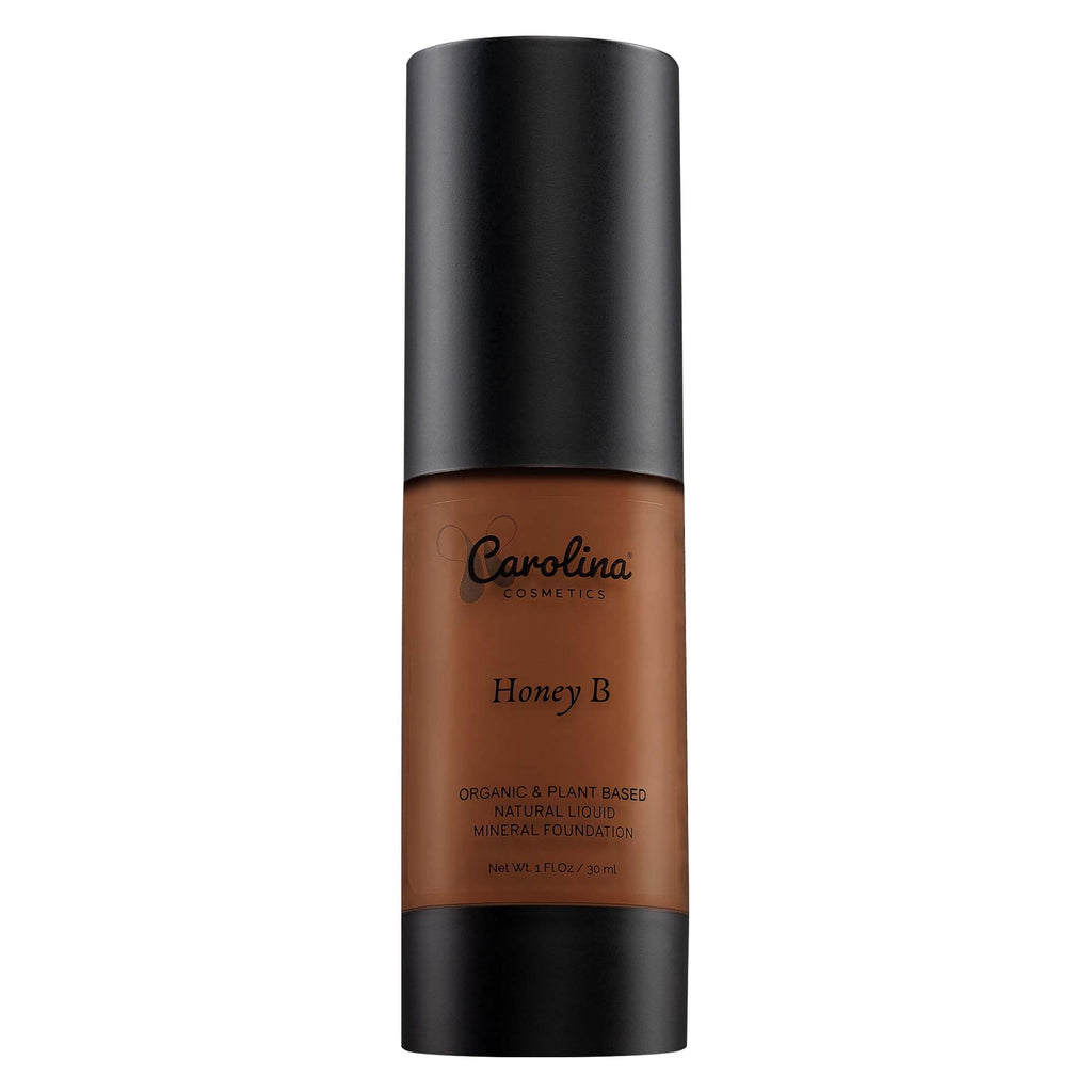 Carolina Cosmetics - Foundation in Honey B Shade Plant-Based - Hydrating, Pore-Minimizing & Buildable Coverage - Vegan, Non-GMO, Paraben-Free - 1oz