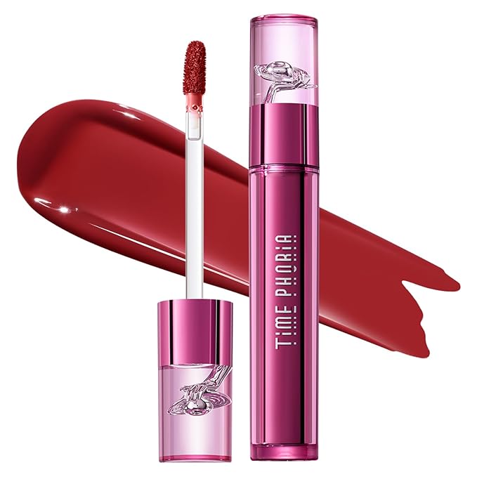 TIMEPHORIA Altera Blurring Tint Lip Stain 002 Burst, True Red Glossy to Soft Matte Finish, Blur Lip Lines, Weightless No-Sticky Airy Velvet Texture, Vibrant Hydrating Long-Lasting Lip Makeup
