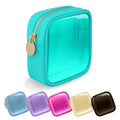 UIXIZQ Clear Mini Makeup Bag for Purse, Small Nylon&PVC Cosmetic Travel Bag TSA Approved Toiletry Bag with Zipper, Preppy Transparent Makeup Travel Bag Coin Purse for Women Men Girls(Mini-Mint Green)