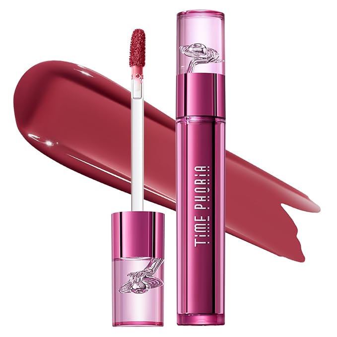 TIMEPHORIA Altera Blurring Tint Lip Stain 013 Flush, Medium Pink Glossy to Soft Matte Finish, Blur Lip Lines, Weightless No-Sticky Airy Velvet Texture, Vibrant Hydrating Long-Lasting Lip Makeup