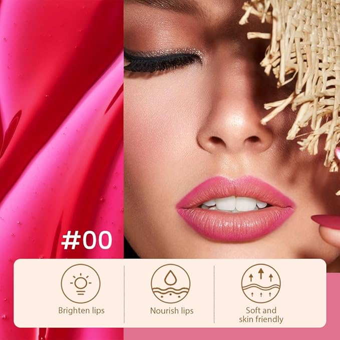 Hxssll 2 Pcs Matte Liquid Lip Stain Peel Off Lip Liner, Long Lasting Lip Tattoo, Waterproof & Transfer-Proof Lip Liner Peel Off Lip Gloss for All Skin Types. 0.12 fl oz #00+#06
