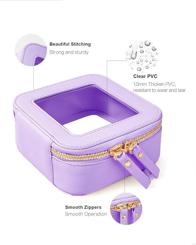 FFpaw Clear Makeup Bag, Small Makeup Bag TSA Approved Toiletry Bag Cosmetic Travel Bag Cute Makeup Bag Organizer Makeup Case Pouch Car Essentials for Women Men