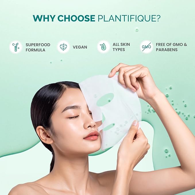 PLANTIFIQUE Korean Sheet Masks, 5 Pack - Hydrating & Nourishing