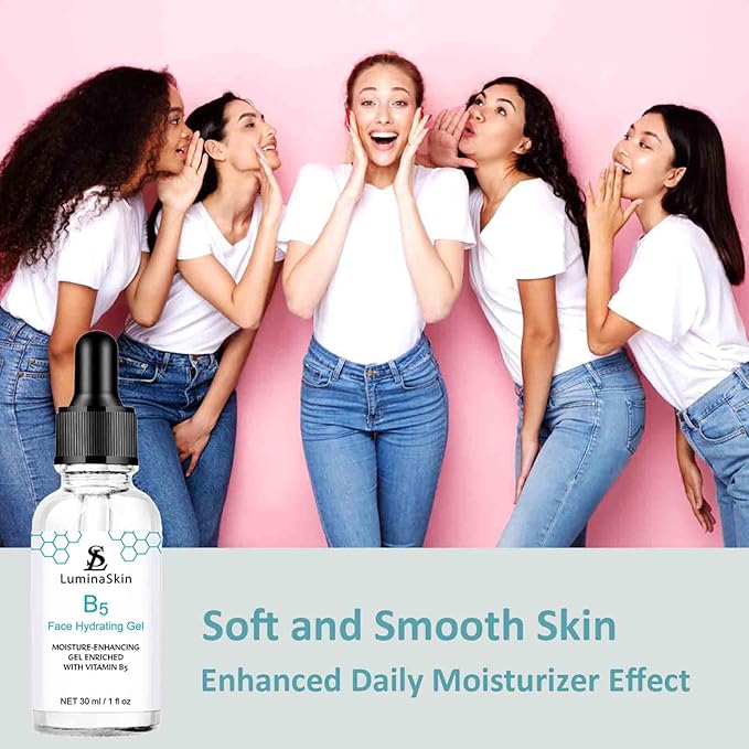 LuminaSkin Hydrating Vitamin B5 Gel Skin Moisture-Enhancing Gel, Hyalu B5 Pure Hyaluronic Acid Serum for Face, with Vitamin B5, Anti-Aging Serum for Fine Lines and Wrinkles 30 ml