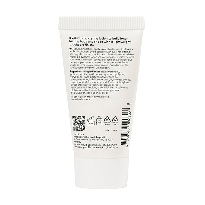 Evo Volumizing Introduction Set - Sulfate-Free Shampoo, Conditioner, Root Spray & Styling Lotion For Fine Hair - Travel Size