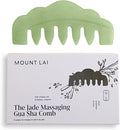 Mount Lai | Hand-Carved Natural Jade Massaging Gua Sha Comb | Gua Sha Jade Comb Scalp Massager and Gua Sha Scraping Tool | Balances and Cools Scalp, Promotes Relaxation and Blood Circulation