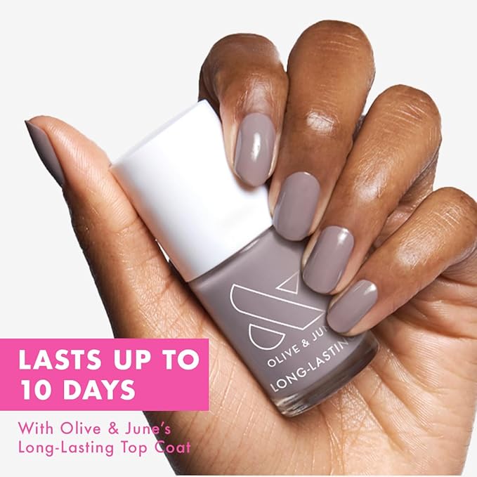 Olive & June Long Lasting Nail Polish | Plump Gel-Like Finish No Lamp Needed | Lasts up to 10 days | Salon-Quality 15-Free Vegan & Cruelty-Free Chip-Resistant | AW Warm Grey