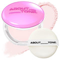 ABOUT TONE Powder Pact - Pressed Powder Compact with Mirror and Puff Makeup Fixing Setting Natural Blur Semi-Matte Finish Transparent Face Tone-Up Oil & Sebum Control Vegan (GLOW POWDER PACT)