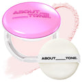 ABOUT TONE Powder Pact - Pressed Powder Compact with Mirror and Puff Makeup Fixing Setting Natural Blur Semi-Matte Finish Transparent Face Tone-Up Oil & Sebum Control Vegan (GLOW POWDER PACT)