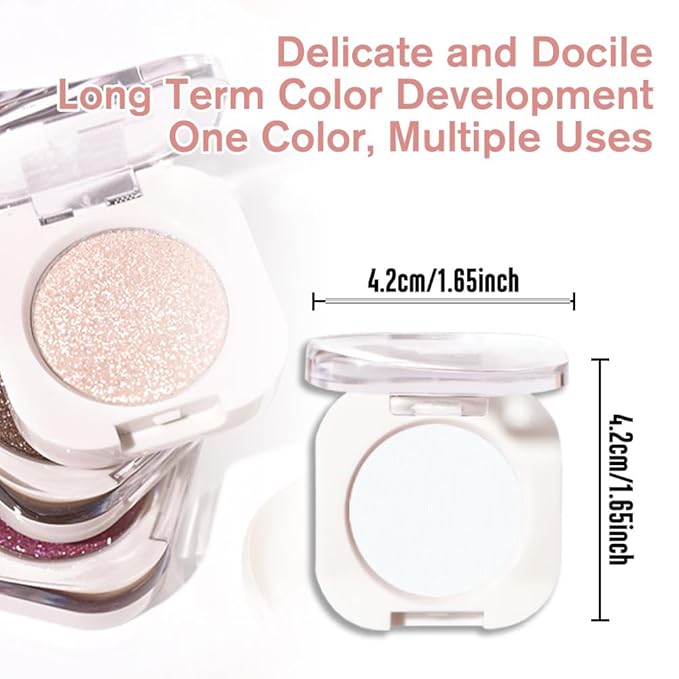 HHLTOH Matte White Single Eyeshadow Makeup, Neutral Cream Powde Eye Shadow for Women, White Matte Singles Eyeshadow Palette Pigmented Waterproof, sombras para ojos, Girls Christmas Eyeshadows Gifts 26