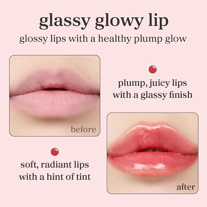 NOONI Korean Lip Oil - Appleberry - Plumping & Hydrating Tinted Lip Gloss