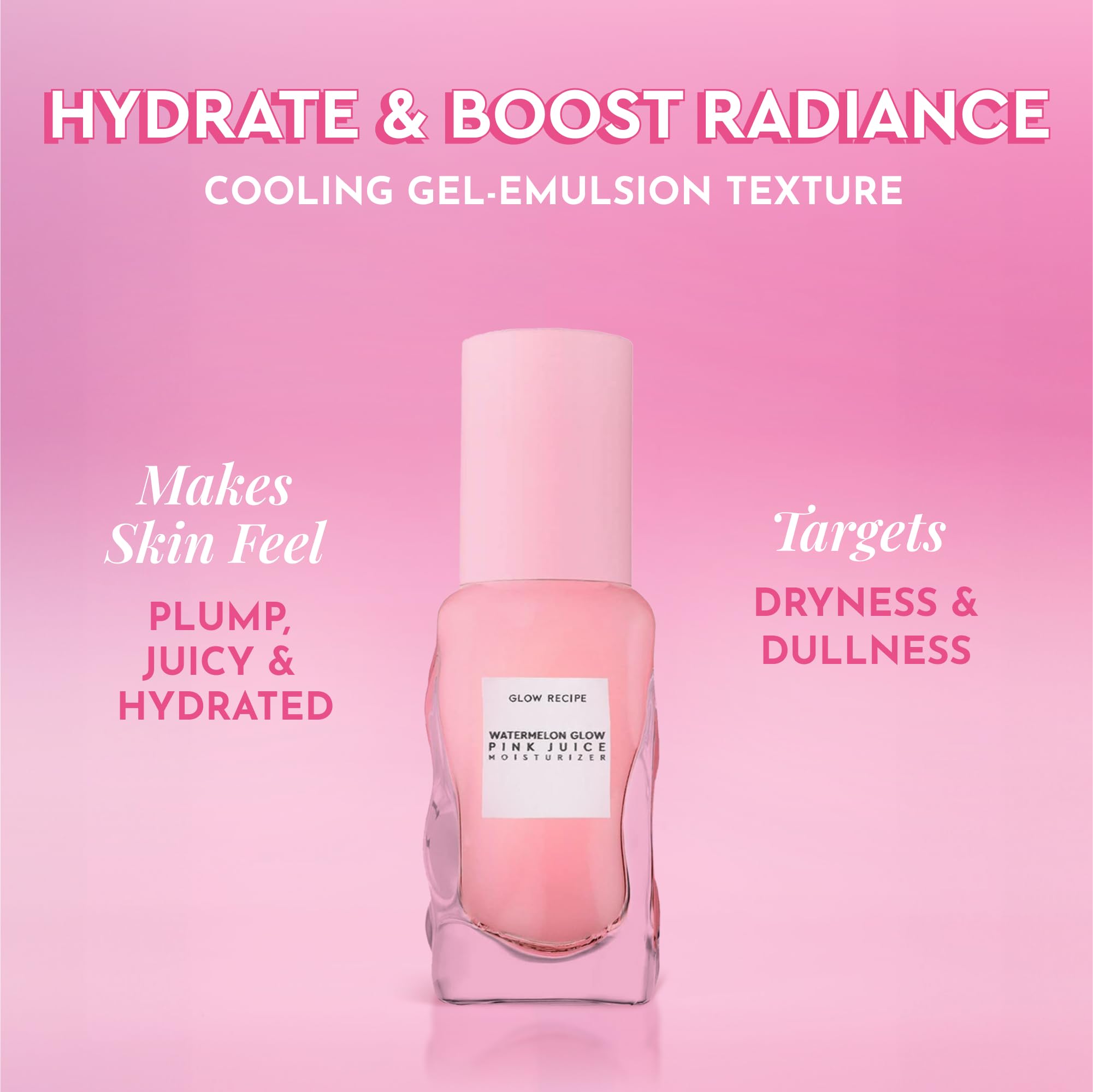 Glow Recipe Pink Juice Water Gel Moisturizer Travel Size, Korean Gel Moisturizer for Glass Skin, Oil-Free Hydrating Hyaluronic Acid Face Moisturizer for Oily Skin, Non-Comedogenic, Long-Lasting (25ml)