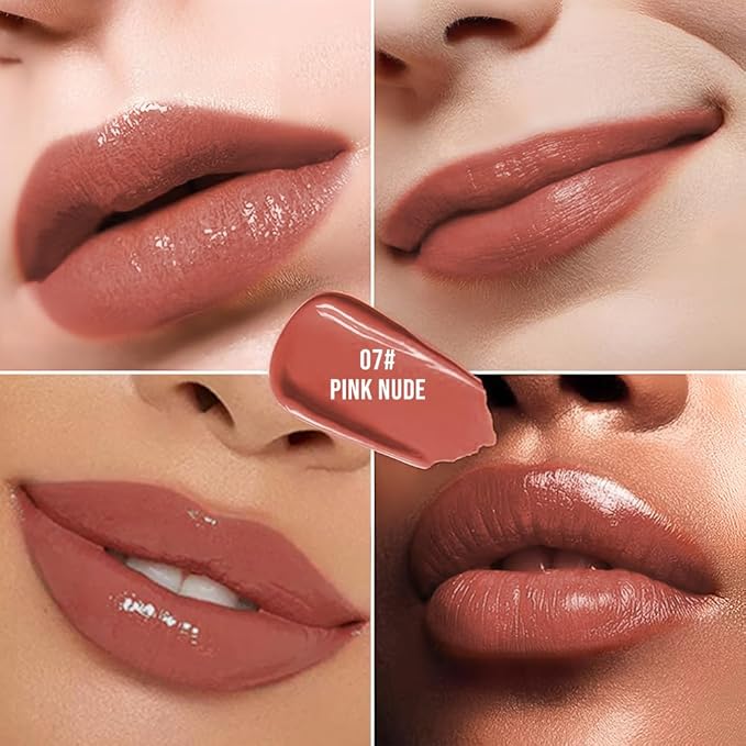Hxssll Nourishing High-Shine Lip Gloss,Hydrating & Moisturizing Lip Tint, Non-Sticky, Long-Lasting Glossy Lip Stain,Softens & Plumps Lips for Smooth,Gentle Formula for Dry Lips 07#Pink Nude