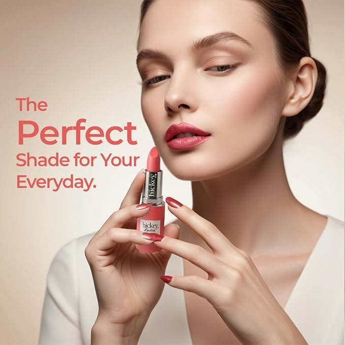 Hickey Lipstick Refill – Beach Babe (Coral), Hydrating Jojoba Oil, Vegan