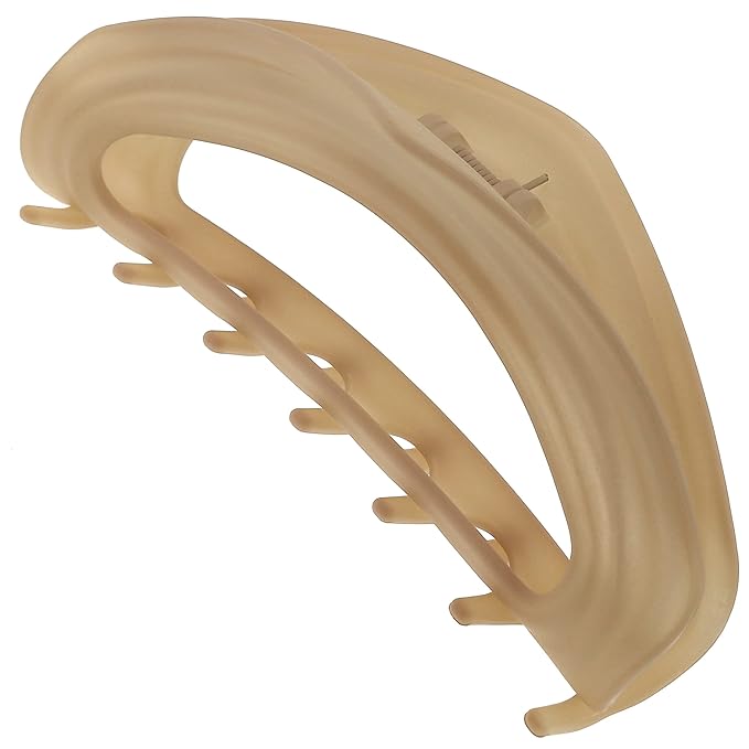 Camila Paris CP3527 French Hair Clips for Women, 4" Beige, Large Claw Clip Strong Hold All Day, No Damage No Slip Claw Clips for Thick Curly Wavy Fine Straight Hair, Jaw Clip Made in France