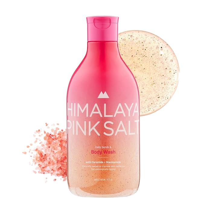 HIMALAYA PINKSALT Daily Scrub & Body Wash 14.1oz