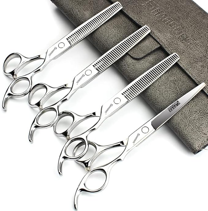 SHARONDS 6.5 Inch Stainless Steel Professional Barber Scissors Hair Thinning Scissors Hairdresser or Home Hairdresser Variant/Hybrid Scissors (6.5 inch-4pc)