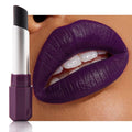 Dark Deep Purple Cream Matte Lipstick Stick 07#, Longwear Full Coverage Velvet Lip Color, Waterproof Multi-Use Lip & Cheek Makeup for Party & Daily Wear, Labial con color mate para uso diario