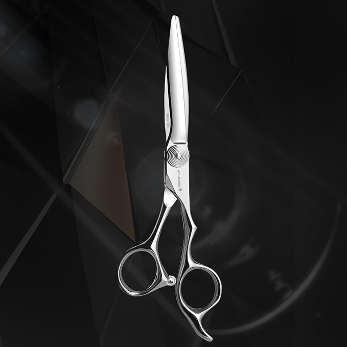 AOLANDUO Master Series Barber Scissors 6" – VG10 Steel, Large Frame Handle for Big Hands, Reinforced Blade Back for Long-Term Use, Convex Edge, Precision Tension, 1 Count