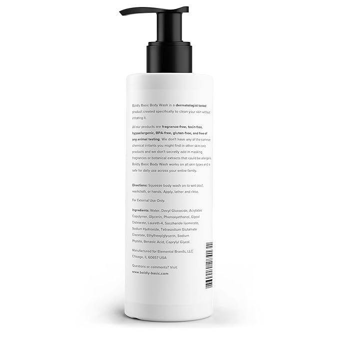 Boldly Basic Fragrance Free Body Wash - Unscented - Dermatologist Tested