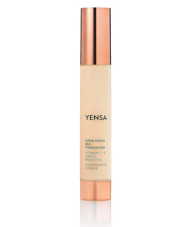 YENSA Super Serum Silk Foundation - Hydrating, Full Coverage Foundation with Vitamin C & Bakuchiol Oil - Blurs Imperfections & Evens Skin Tone - Korean Skin Care Makeup - Fair 3 (1 oz)