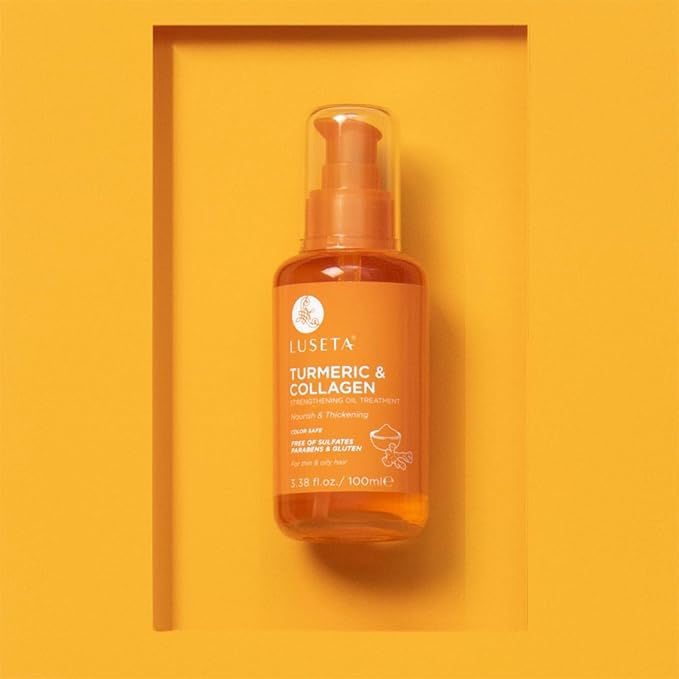 LUSETA Turmeric Collagen Hair Serum for Fine Thin Hair, 3.38 oz