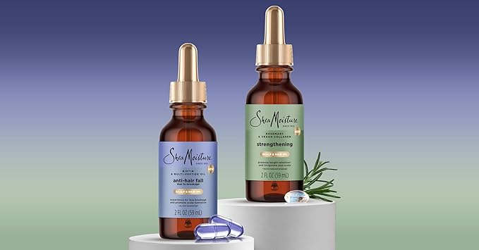 Shea Moisture Scalp & Hair Oil Anti-Hair Fall for Healthy Looking Hair and Moisturized Scalp, with Biotin & Multi-Peptide ScalpBoost Technology, 2 oz