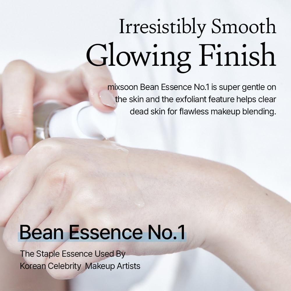 mixsoon Bean Essence Korean Skin Care, Gentle AHA Exfoliating Essence for Glass Skin Glow, Hydrating Face Serum with Fermented Bean, Smooth Skin, 50ml / 1.69 fl.oz. Korean Glass Skin Care