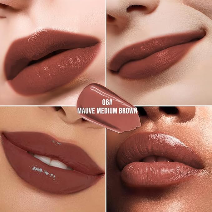 Hxssll Nourishing High-Shine Lip Gloss,Hydrating & Moisturizing Lip Tint, Non-Sticky, Long-Lasting Glossy Lip Stain,Softens & Plumps Lips for Smooth,Gentle Formula for Dry Lips 06#Mauve Medium Brown