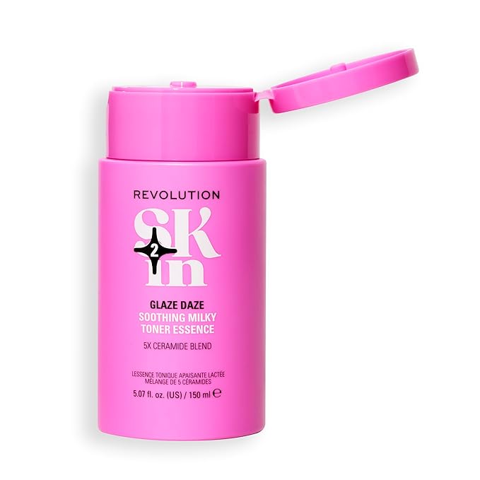 Revolution Skin, Glaze Daze Ceramide Soothing Milky Toner Essence, Facial Toner with Ceremides, Soothes & Calms Skin, Vegan & Cruelty-Free, 5.07 fl oz