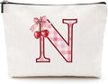 CQM Cherry Bag Initial N Makeup Bag Cherry Gifts for Women Cosmetic Bags
