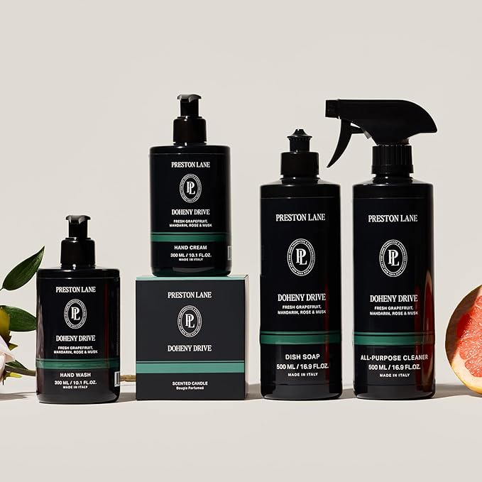 Preston Lane Hand Soap, Dish Soap, Candle & Cleaner Spray Set, Doheny Drive