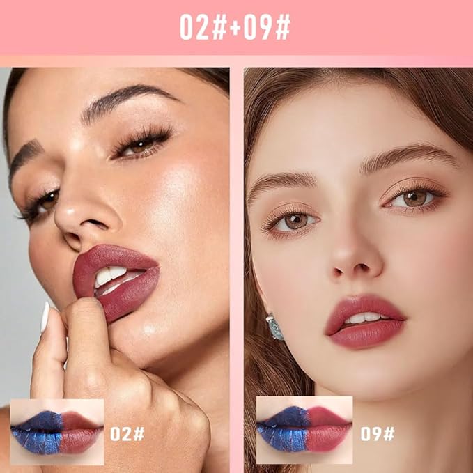 FERLYHR Lip Liner - Peel Off Lip Stain | Long Lasting Matte Lip Tattoo | Transfer Proof, Hydrating Formula with Hyaluronic Acid & Vitamin E | Vegan & Cruelty-Free | for All Skin Types(2+9#, 2PCS)