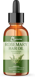 Plantovika Rosemary Oil for Hair Growth, Enriched with Jojoba, Castor, Argan, Peppermint & Lavender Oils, Scalp & Hair Strengthening Treatment, 1.69 oz