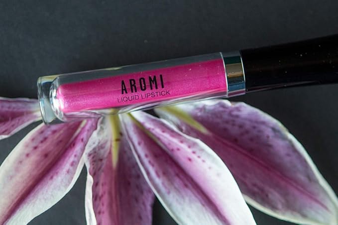 Aromi Hot Pink Magenta Metallic Liquid Lipstick (Fab Flamingo)